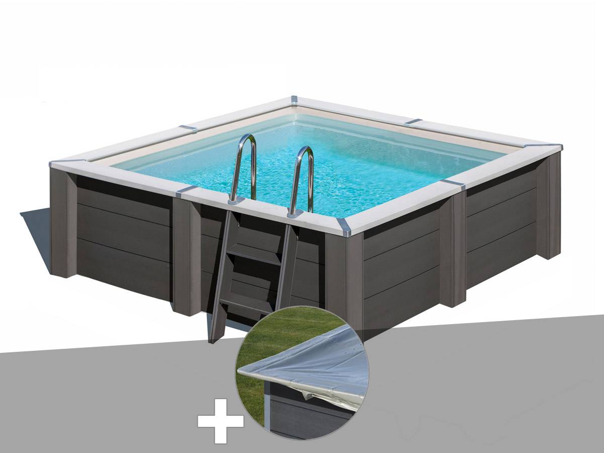 Gré - Kit piscine composite Gré Avant-Garde carrée 3,15 x 3,15 x 0,96 m + Bâche hiver