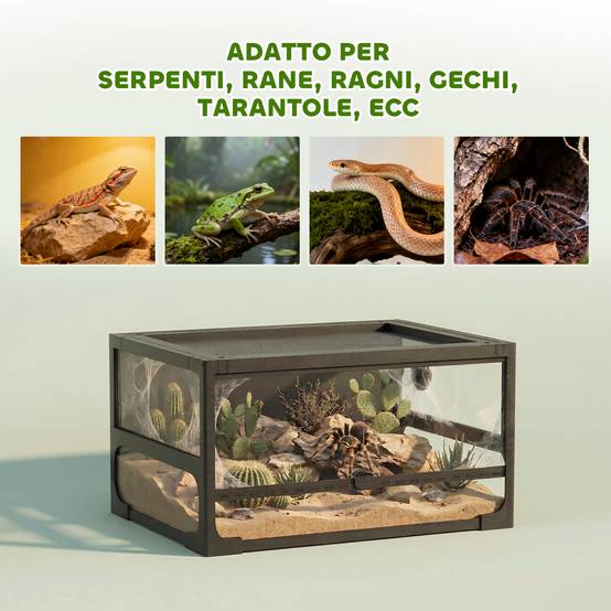 Terrarium Verre Pliable Reptiles Maison Aération Optimale 60x45cm Noir - ComfortXL Outdoor Living - Image 6