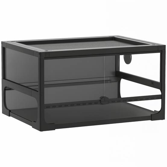 Terrarium Verre Pliable Reptiles Maison Aération Optimale 60x45cm Noir - ComfortXL Outdoor Living - Image 2