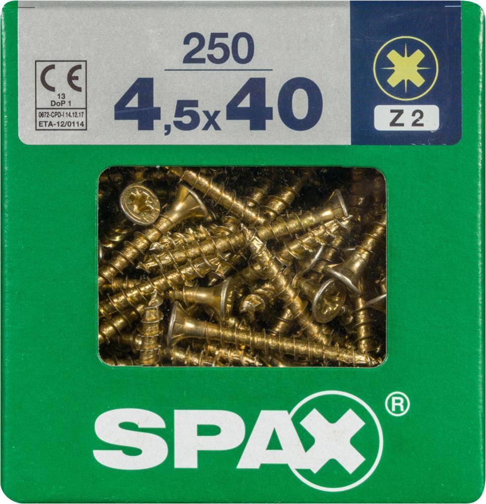 Spax - Lot de 250 vis acier tête fraisée pozidriv SPAX, Diam.4.5 mm x L.40 mm - Image 3