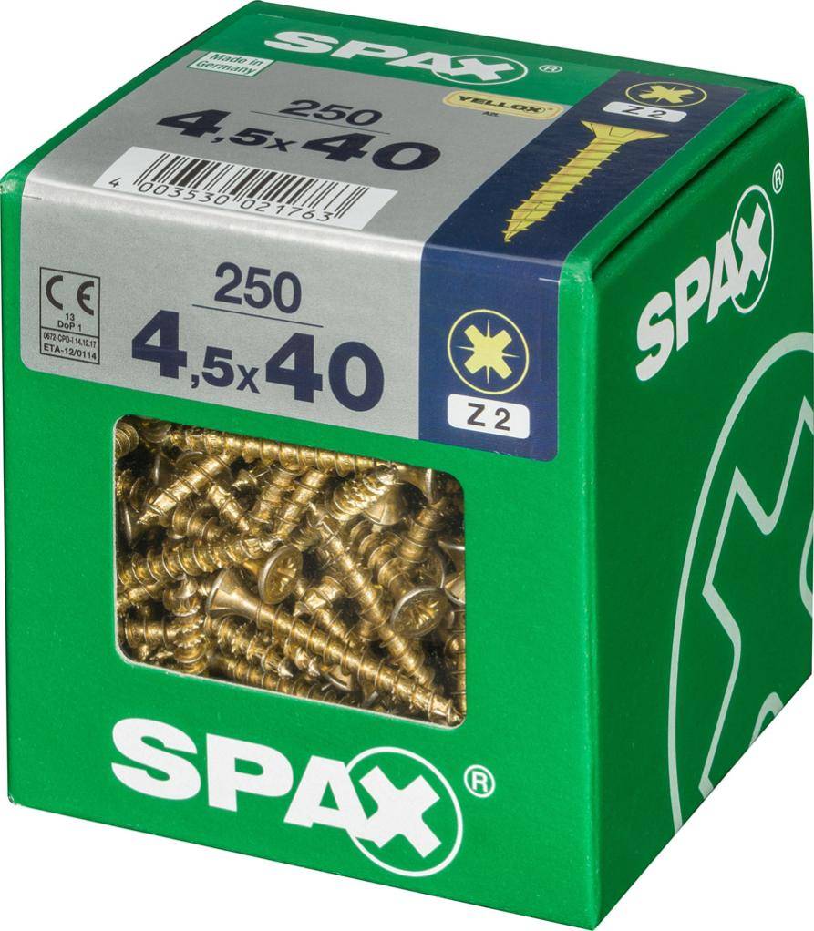 Spax - Lot de 250 vis acier tête fraisée pozidriv SPAX, Diam.4.5 mm x L.40 mm - Image 4