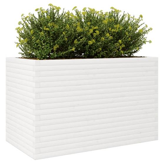 ComfortXL - Très Grande Jardinière Bois Pin Massif pour Terrasse Jardin Blanc 110cm – ComfortXL Outdoor Living - Image 4