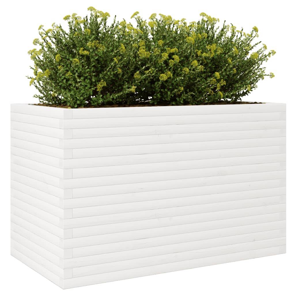 ComfortXL - Très Grande Jardinière Bois Pin Massif pour Terrasse Jardin Blanc 110cm – ComfortXL Outdoor Living - Image 4