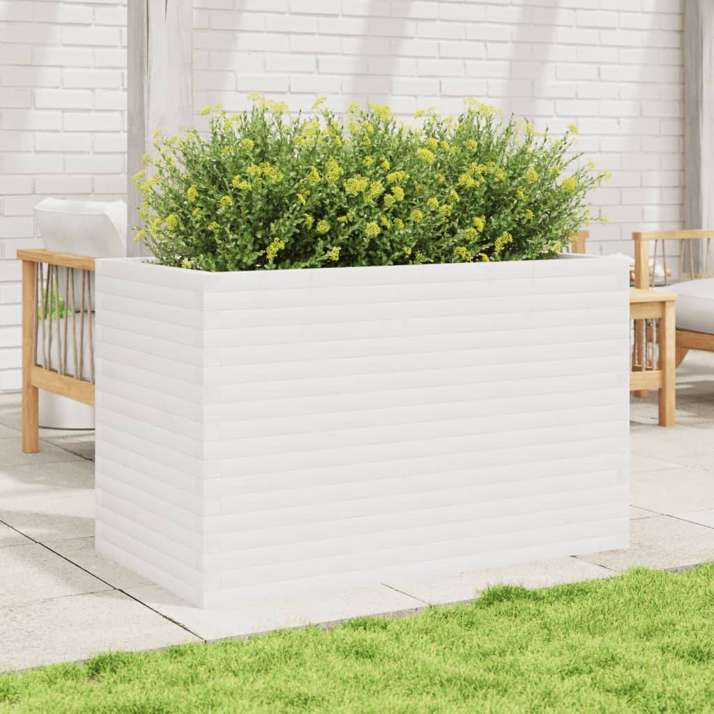 ComfortXL - Très Grande Jardinière Bois Pin Massif pour Terrasse Jardin Blanc 110cm – ComfortXL Outdoor Living - Image 3