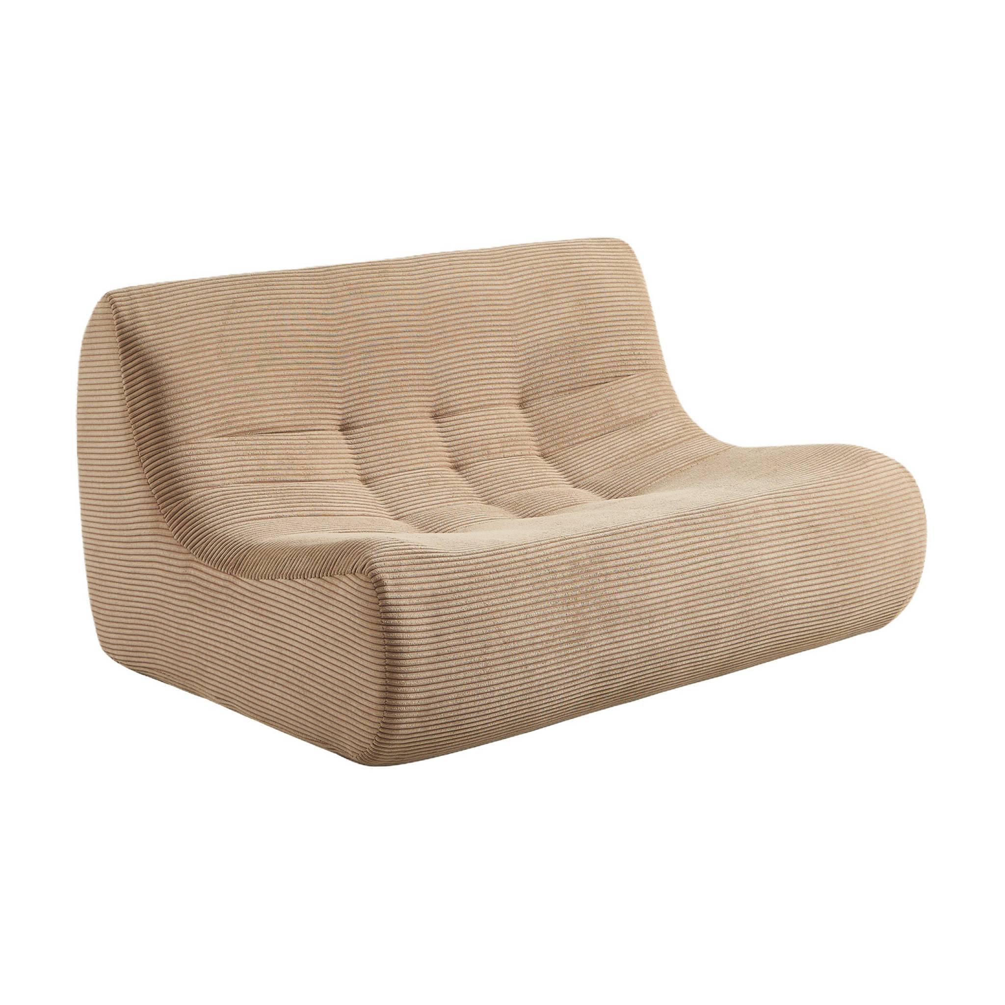 sweeek - Chauffeuse velours côtelé 2 places beige foncé - Sokol | sweeek - Image 2