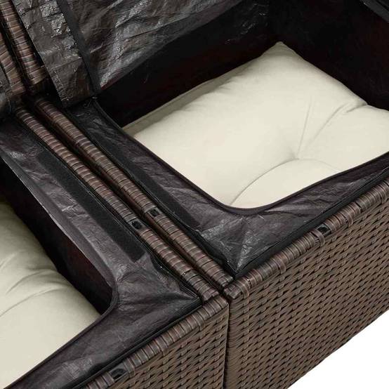 Salon de jardin 6 places en Poly rotin modulable et confortable Marron et Blanc – ComfortXL Outdoor Living - Image 7