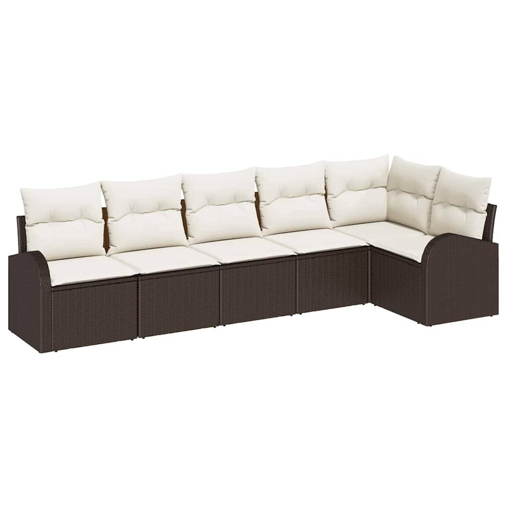 Salon de jardin 6 places en Poly rotin modulable et confortable Marron et Blanc – ComfortXL Outdoor Living - Image 2