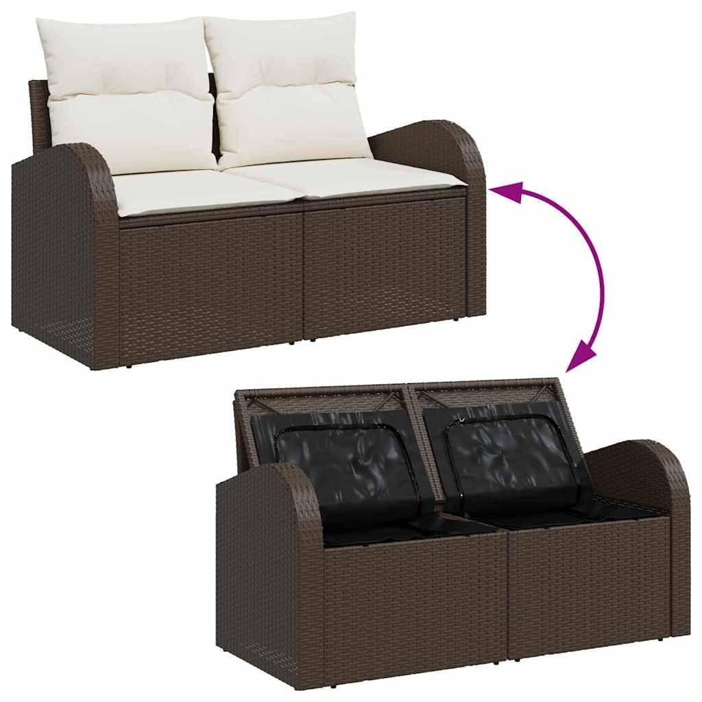 Salon de jardin 6 places en Poly rotin modulable et confortable Marron et Blanc – ComfortXL Outdoor Living - Image 9