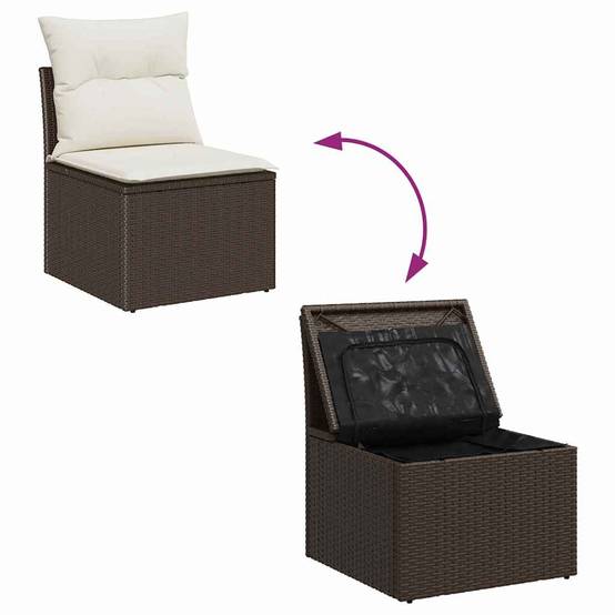 Salon de jardin 6 places en Poly rotin modulable et confortable Marron et Blanc – ComfortXL Outdoor Living - Image 8