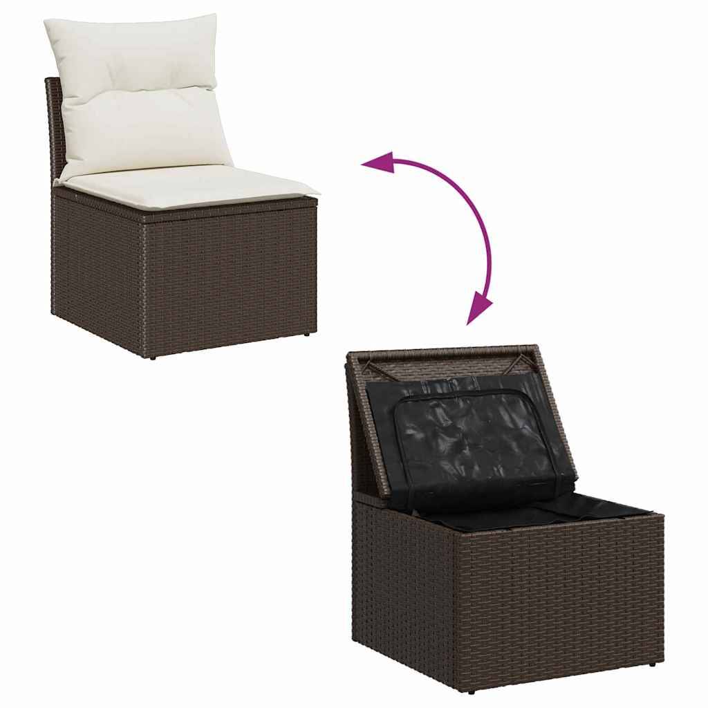 Salon de jardin 6 places en Poly rotin modulable et confortable Marron et Blanc – ComfortXL Outdoor Living - Image 8