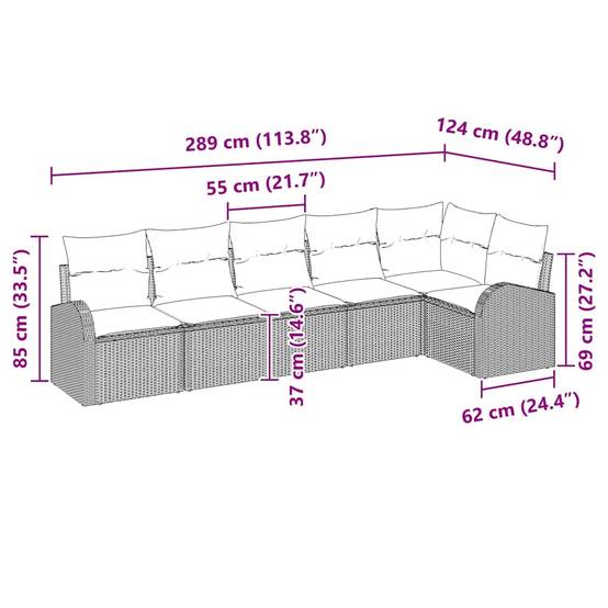 Salon de jardin 6 places en Poly rotin modulable et confortable Marron et Blanc – ComfortXL Outdoor Living - Image 4