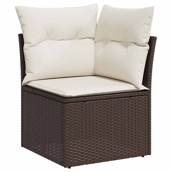 Salon de jardin 6 places en Poly rotin modulable et confortable Marron et Blanc – ComfortXL Outdoor Living - Image 6