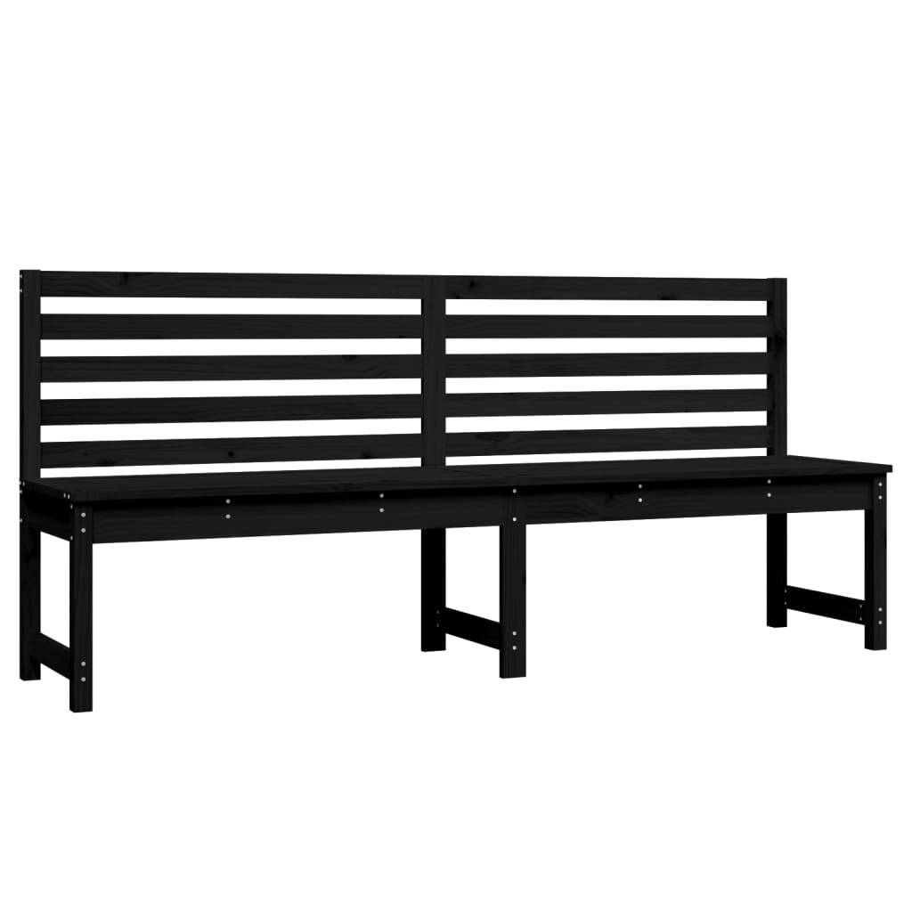 Helloshop26 - Banc de jardin meuble de patio d'extérieur terrasse noir 201,5 cm bois massif de pin - Image 1