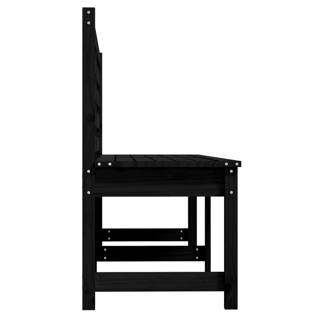 Helloshop26 - Banc de jardin meuble de patio d'extérieur terrasse noir 201,5 cm bois massif de pin - Image 3