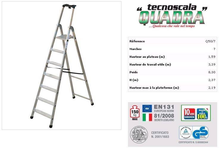 Marchepied alu Pro Quadra - 7 marches - Q50/7