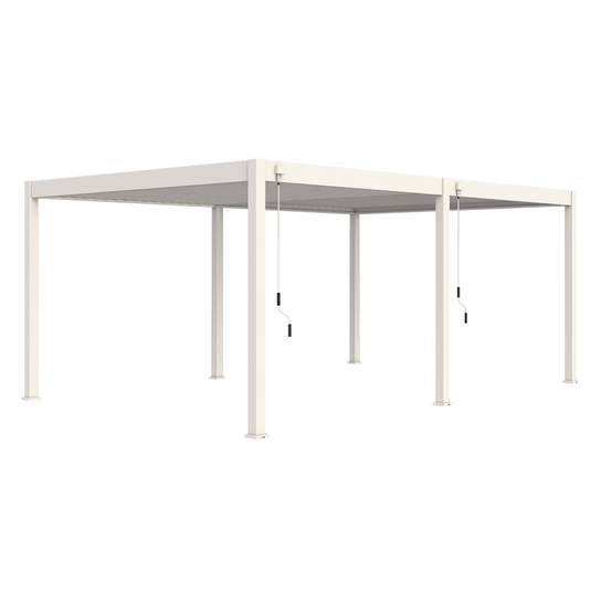 Ombrea - Pergola bioclimatique Ombréa autoportante VS - 4x6M Blanc + 2 stores - Image 2