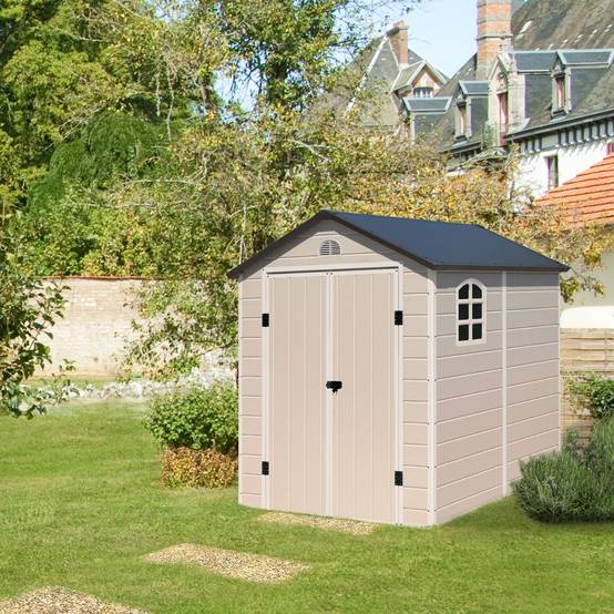 Abri de jardin résine beige Trigano 3,16 m² + kit d'ancrage - Image 5