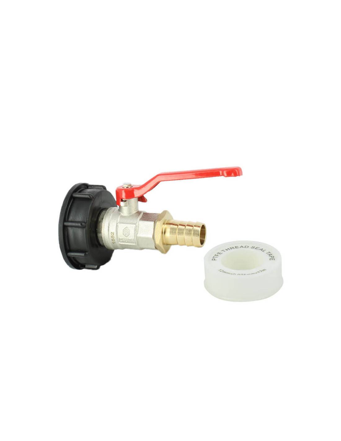 Raccord cuve S60X6 - Vanne laiton + Embout droit 19 mm