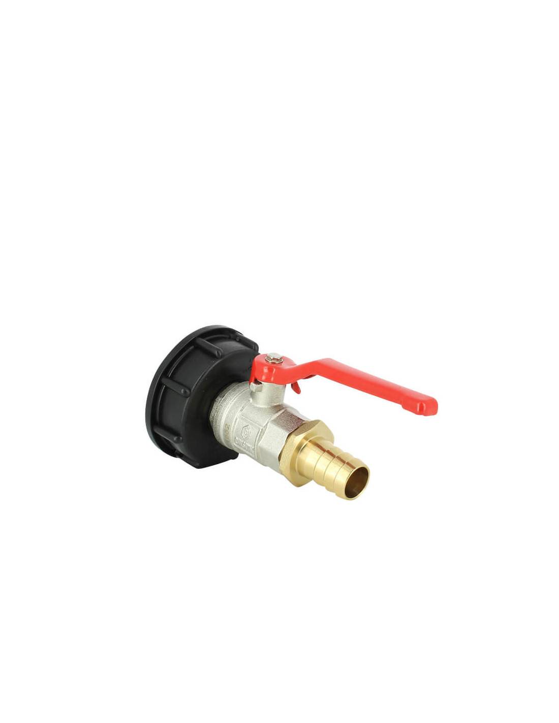 Raccord cuve S60X6 - Vanne laiton + Embout droit 19 mm - Image 3