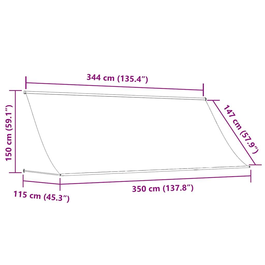 Vidaxl - Auvent rétractable 350x150 cm Anthracite vidaXL 143762 - Image 3