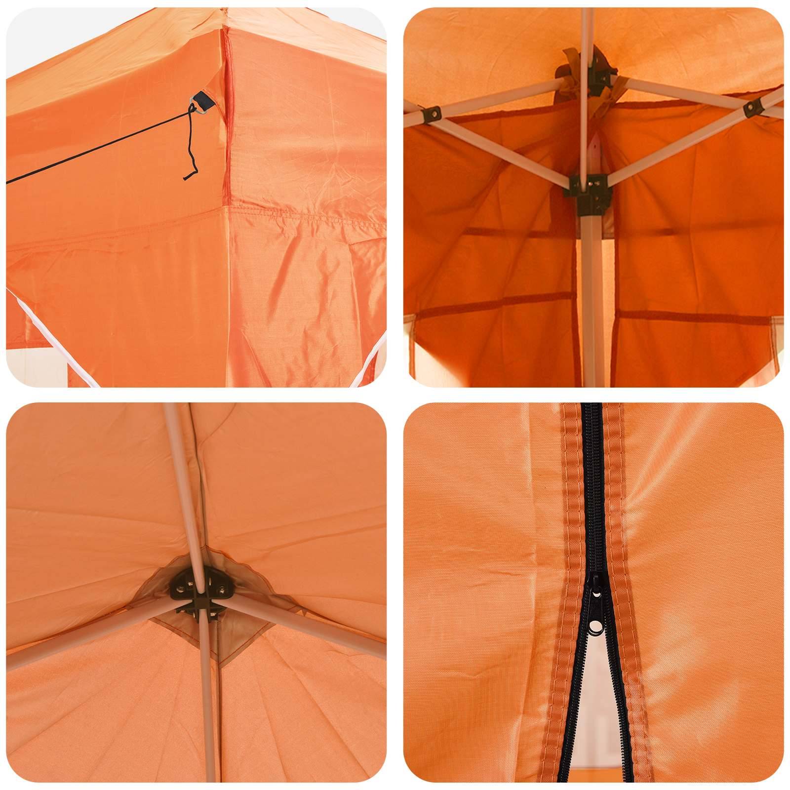 ComfortXL - Tente de réception pliante tissu Oxford pour jardin avec parois latérales 290x290cm Orange - ComfortXL Outdoor Living - Image 2