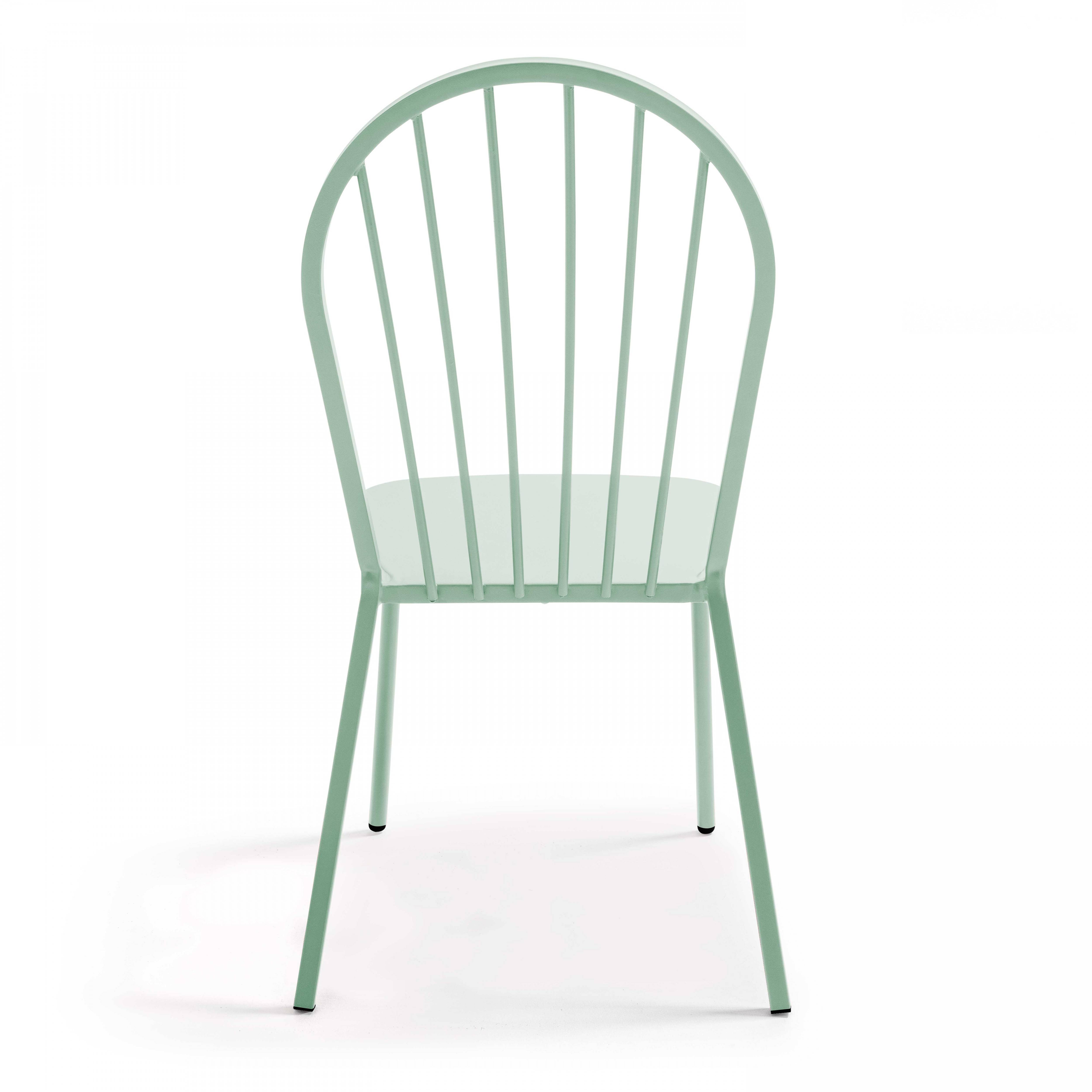 Oviala - Chaise bistrot de jardin en métal vert sauge Honfleur - Oviala - Image 4