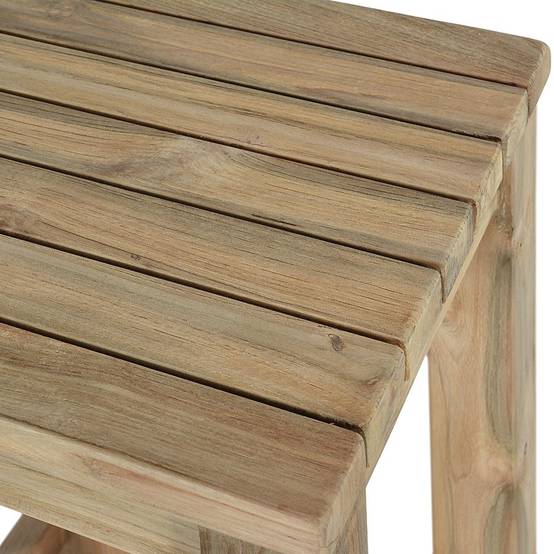 Tabouret haut en teck recyclé Toscagne - Gecko Jardin - Image 3