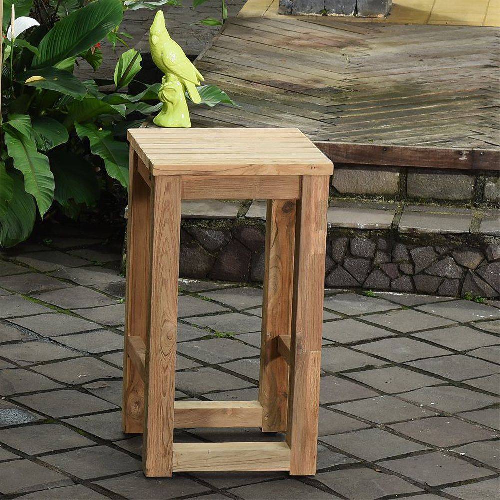 Tabouret haut en teck recyclé Toscagne - Gecko Jardin - Image 1