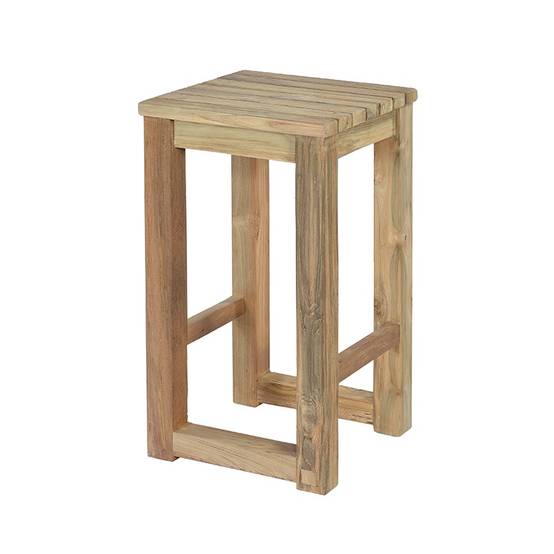 Tabouret haut en teck recyclé Toscagne - Gecko Jardin - Image 2