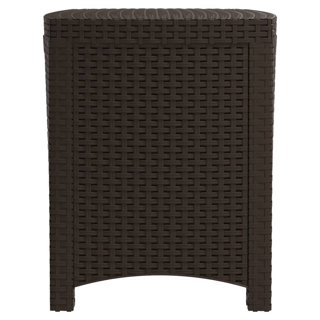 Coffre boîte meuble de jardin rangement 39 x 39 x 46 cm rotin pp marron - Image 3