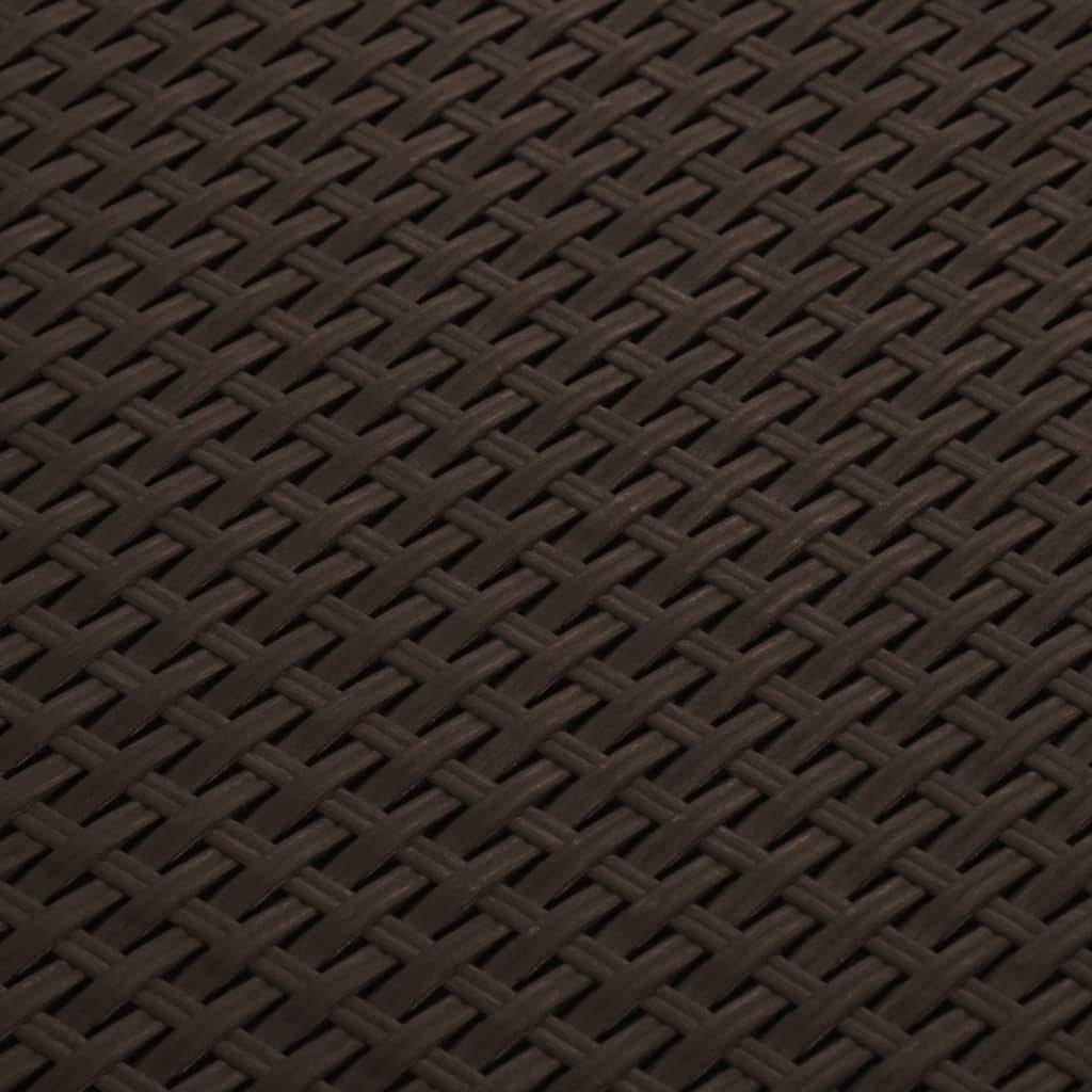 Coffre boîte meuble de jardin rangement 39 x 39 x 46 cm rotin pp marron - Image 5