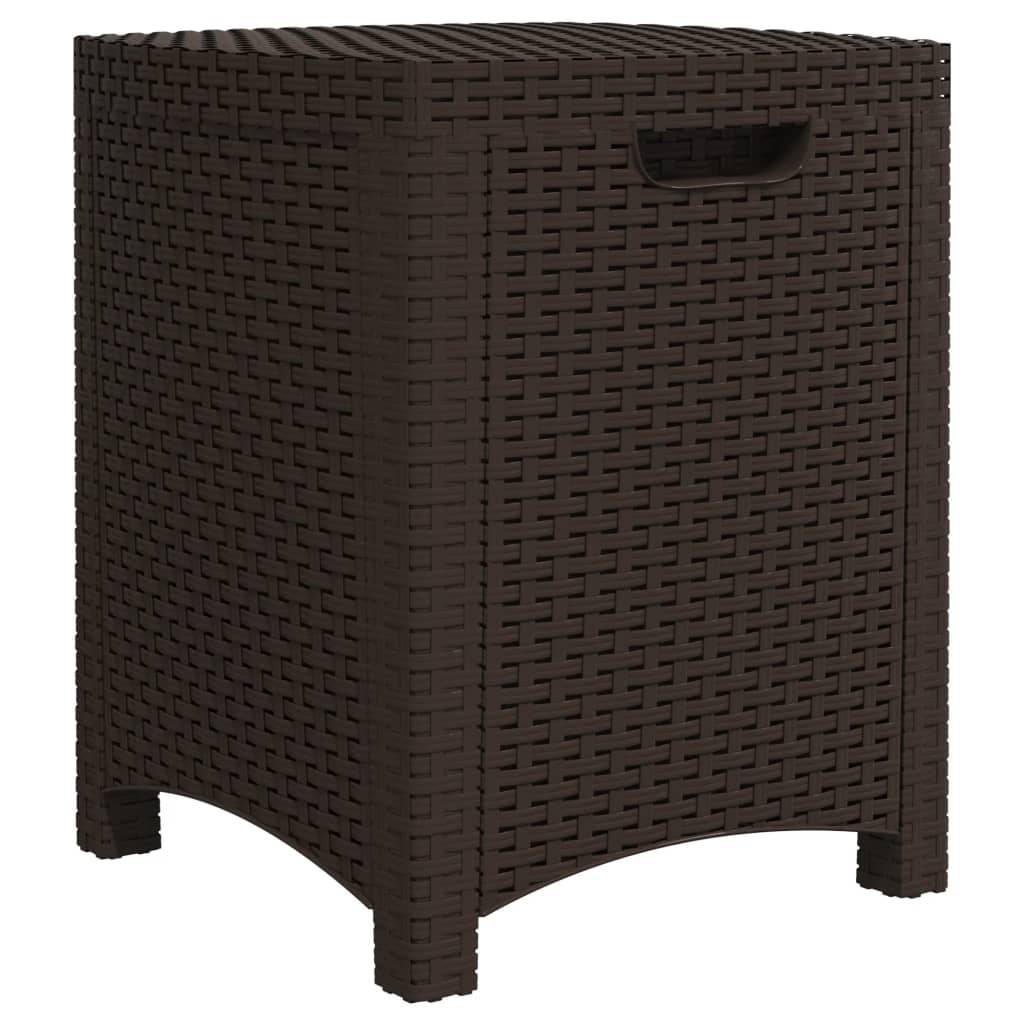Coffre boîte meuble de jardin rangement 39 x 39 x 46 cm rotin pp marron - Image 1