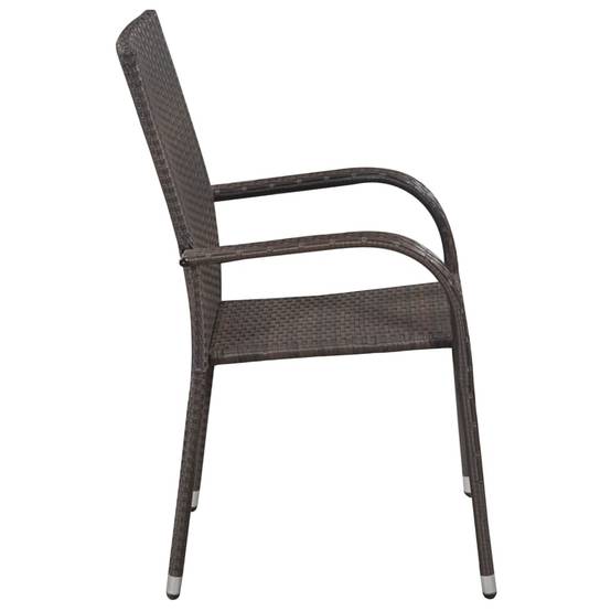 Ensemble Table et Chaises de Jardin 8 Personnes, Mobilier en Résine Tressée Marron, Table Verre 200cm – ComfortXL Outdoor Living - Image 4