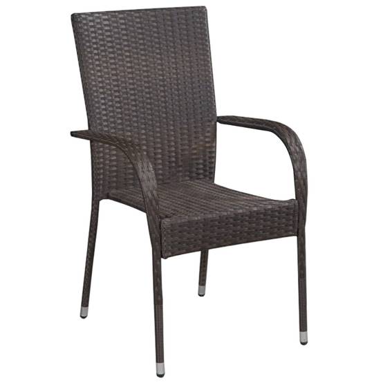 Ensemble Table et Chaises de Jardin 8 Personnes, Mobilier en Résine Tressée Marron, Table Verre 200cm – ComfortXL Outdoor Living - Image 3
