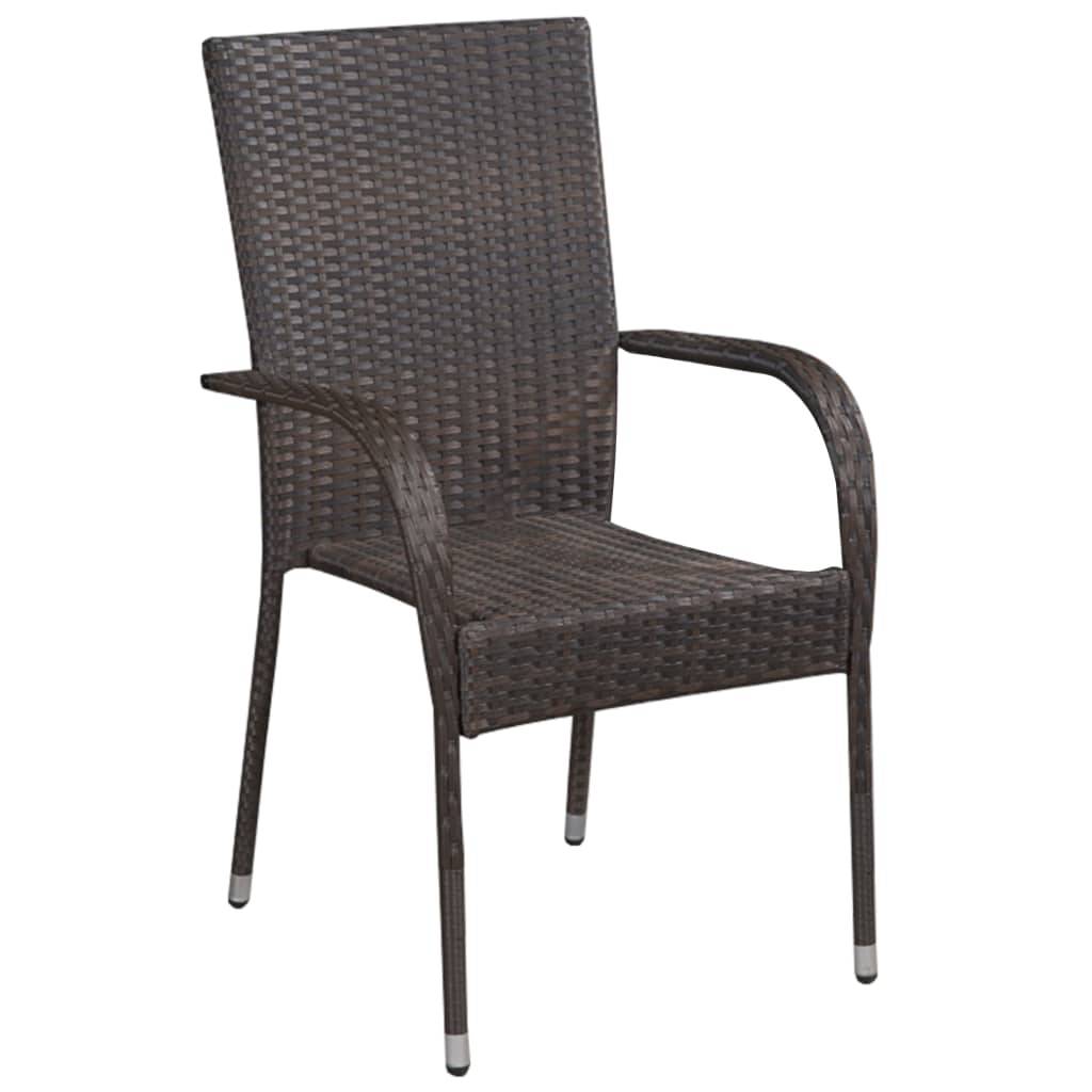 Ensemble Table et Chaises de Jardin 8 Personnes, Mobilier en Résine Tressée Marron, Table Verre 200cm – ComfortXL Outdoor Living - Image 3
