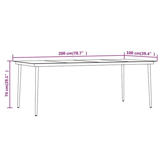 Ensemble Table et Chaises de Jardin 8 Personnes, Mobilier en Résine Tressée Marron, Table Verre 200cm – ComfortXL Outdoor Living - Image 9