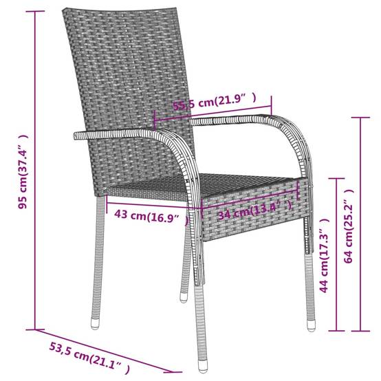 Ensemble Table et Chaises de Jardin 8 Personnes, Mobilier en Résine Tressée Marron, Table Verre 200cm – ComfortXL Outdoor Living - Image 8