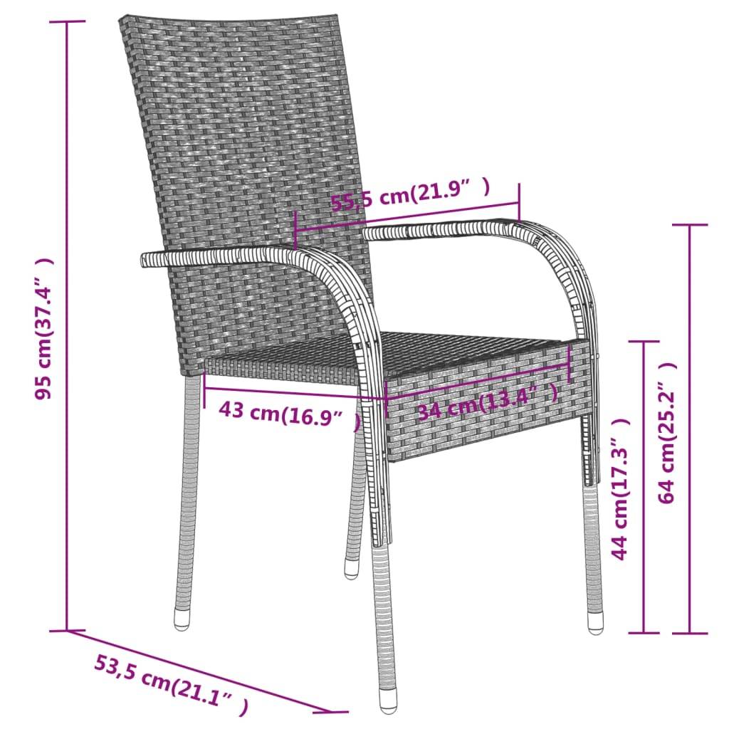 Ensemble Table et Chaises de Jardin 8 Personnes, Mobilier en Résine Tressée Marron, Table Verre 200cm – ComfortXL Outdoor Living - Image 8