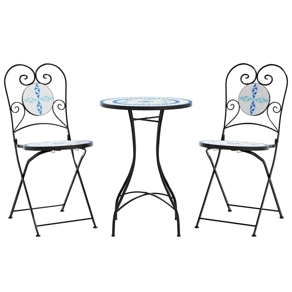 Maison Chic - Ensemble de bistro | Mobilier d'extérieur mosaïque bleu et blanc fer et céramique Maison Chic - Image 1