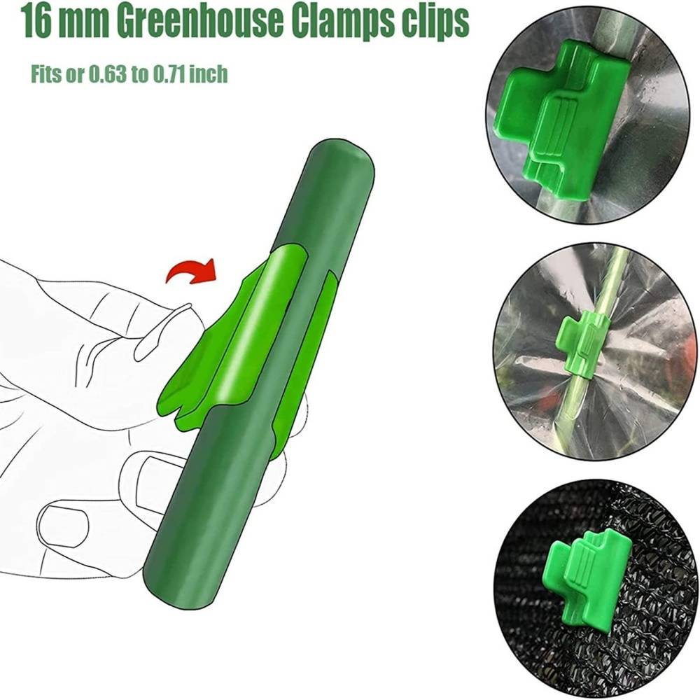Lot de 20 clips pour serre - Compatible tubes Ø16-17 mm - Fixation solide - Living123 - Image 3