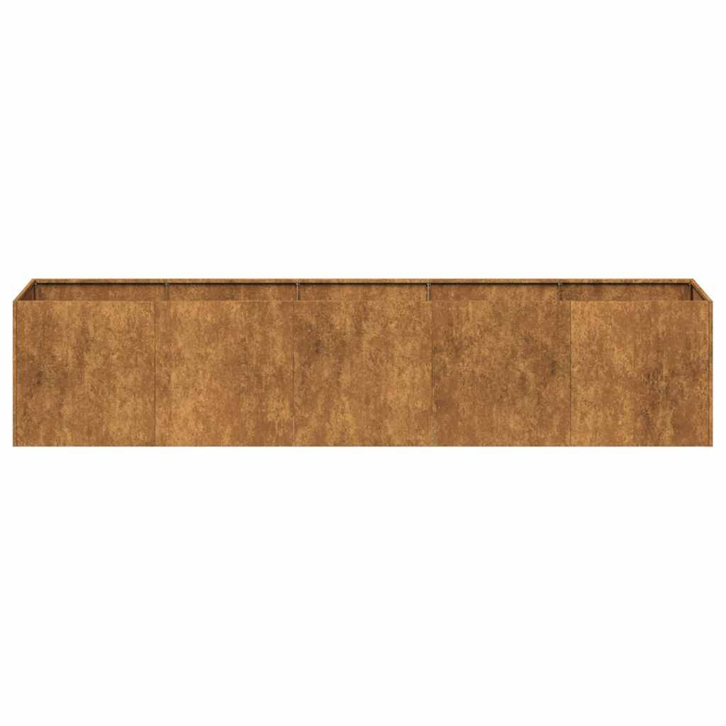 Jardinière rectangulaire Acier Corten pour jardin Effet Rouillé 200x40x40 cm – ComfortXL Outdoor Living - Image 5