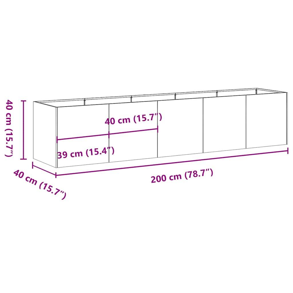 Jardinière rectangulaire Acier Corten pour jardin Effet Rouillé 200x40x40 cm – ComfortXL Outdoor Living - Image 10