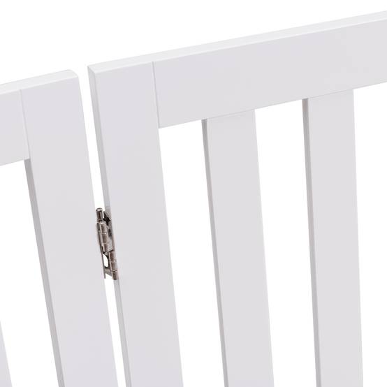 Barrière Autoportante pour Chien 2 Panneaux en Bois Charnières Métalliques à 360° Antidérapants pour Maison Escaliers Blanc - Image 7