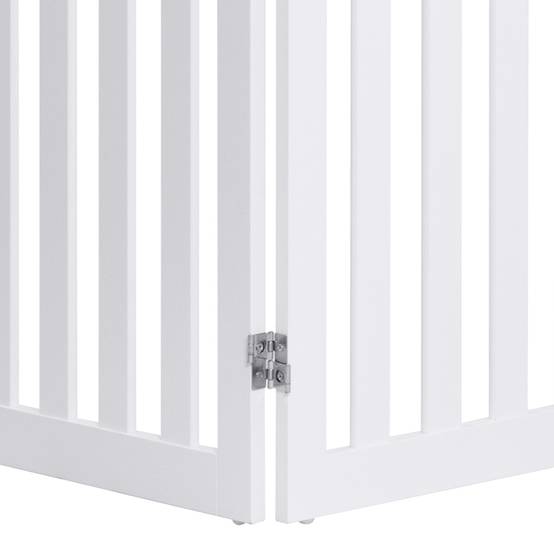 Barrière Autoportante pour Chien 2 Panneaux en Bois Charnières Métalliques à 360° Antidérapants pour Maison Escaliers Blanc - Image 8