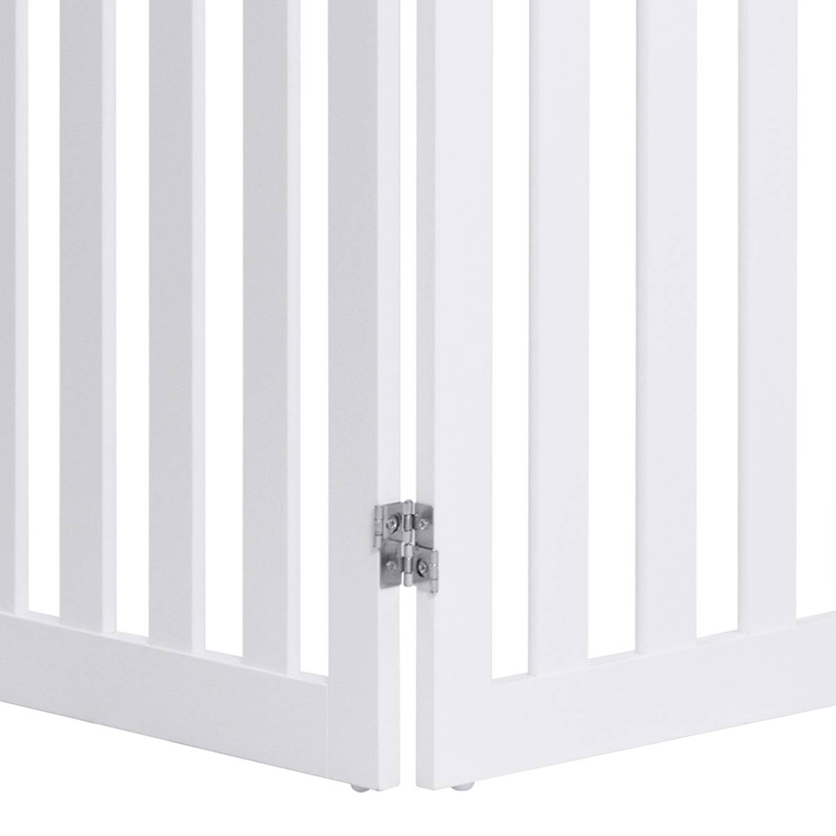 Barrière Autoportante pour Chien 2 Panneaux en Bois Charnières Métalliques à 360° Antidérapants pour Maison Escaliers Blanc - Image 8