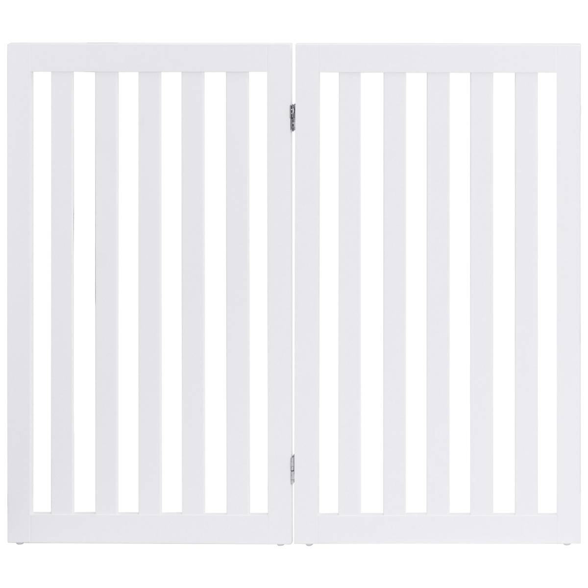 Maison Chic - Barrière Autoportante pour Chien 2 Panneaux en Bois Charnières Métalliques à 360° Antidérapants pour Maison Escaliers Blanc