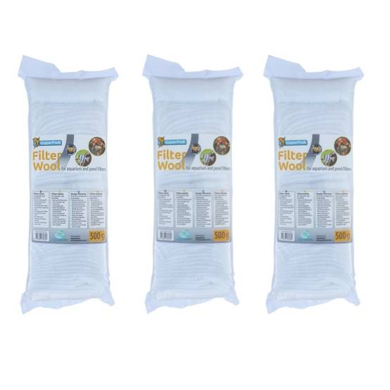 3 Ouates - Perlon blanc 500 gr pour filtre d'aquarium