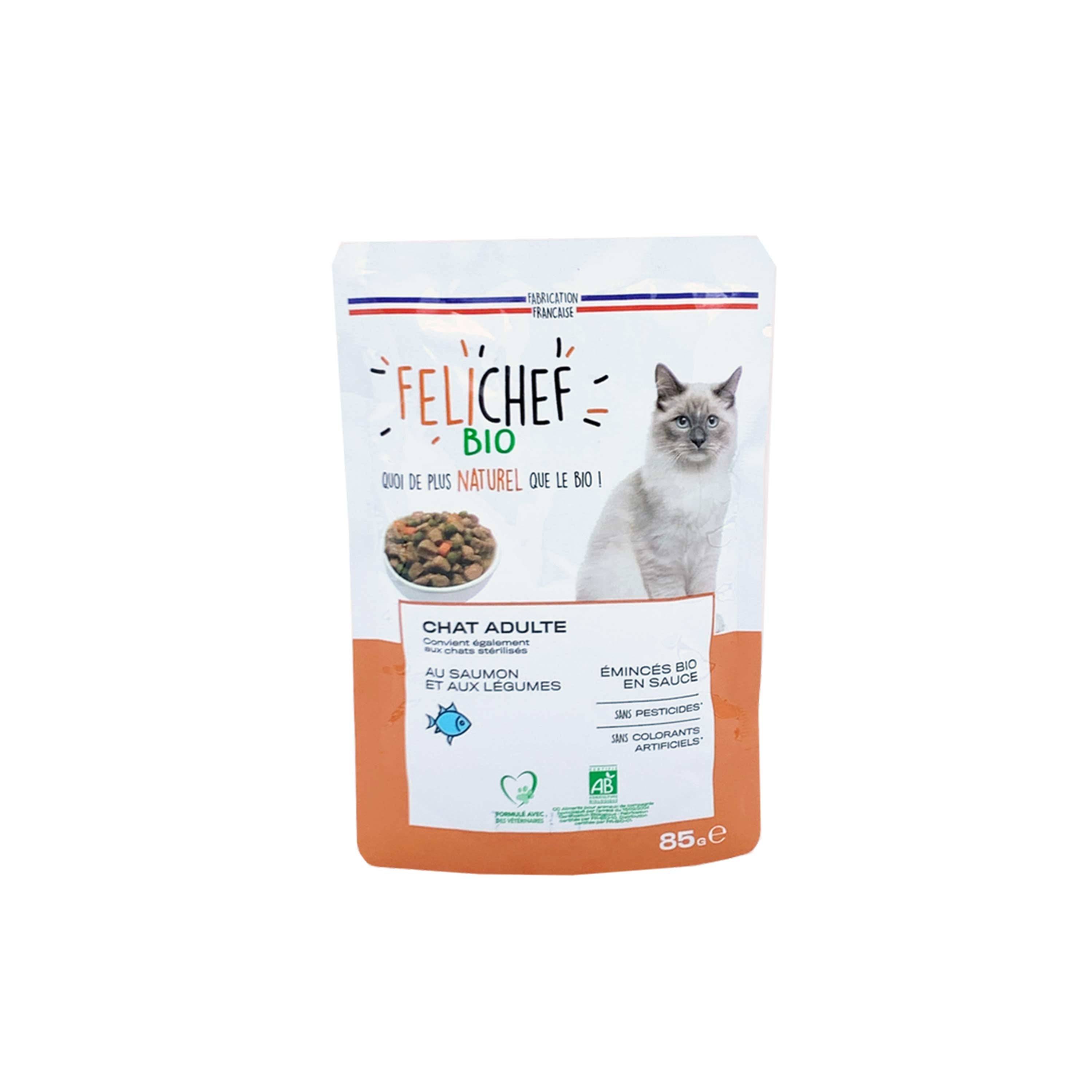 Felichef - Felichef - Emincés Bio Saumon & Légumes pour Chat - Image 1