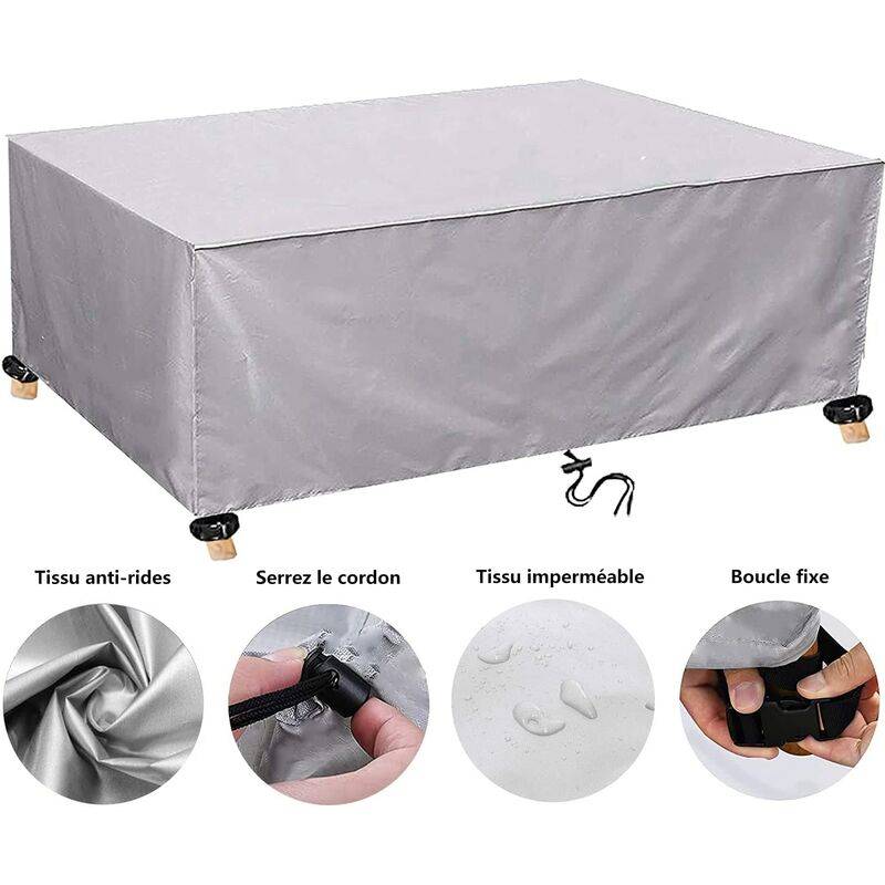 IntiMeg - Housse Salon de Jardin 420D Oxford Tissu Housse de Protection pour Mobilier Housse de Table de Jardin Imperméable Bâche de Protection avec C IntiMeg - Image 3