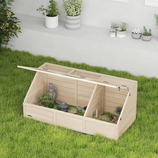 Enclos pour tortue bois naturel 120 x 55 x 50 cm - PANGIVO - Image 4